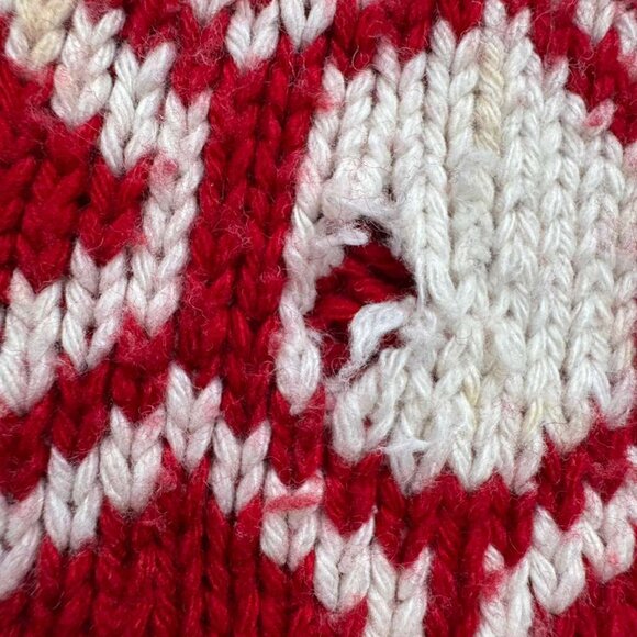 Talbots Wool Snowflake Christmas Holiday Sweater Knit Turtleneck Buttons Red L - Picture 13 of 16